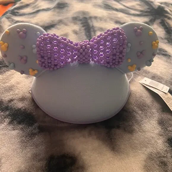 Disney Parks Minnie Mouse Purple Foam Beaded Ear Hat Circa 2023 NWT - Picture 3 of 5